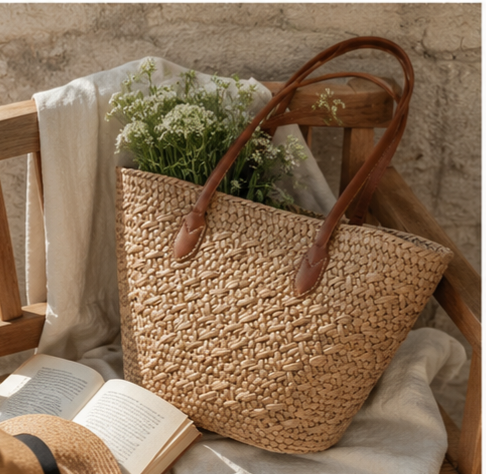 Marlowe Luxe Market Day Woven Tote Bag