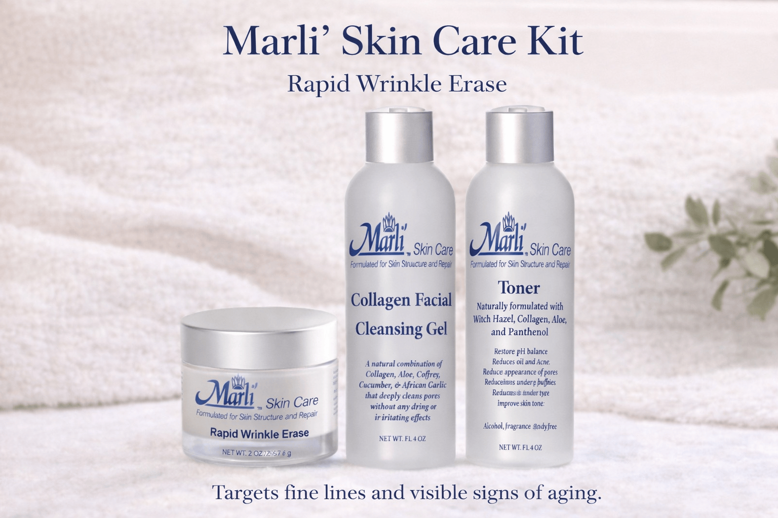 Marli Rapid Wrinkle Erase Complete Skin Care Kit